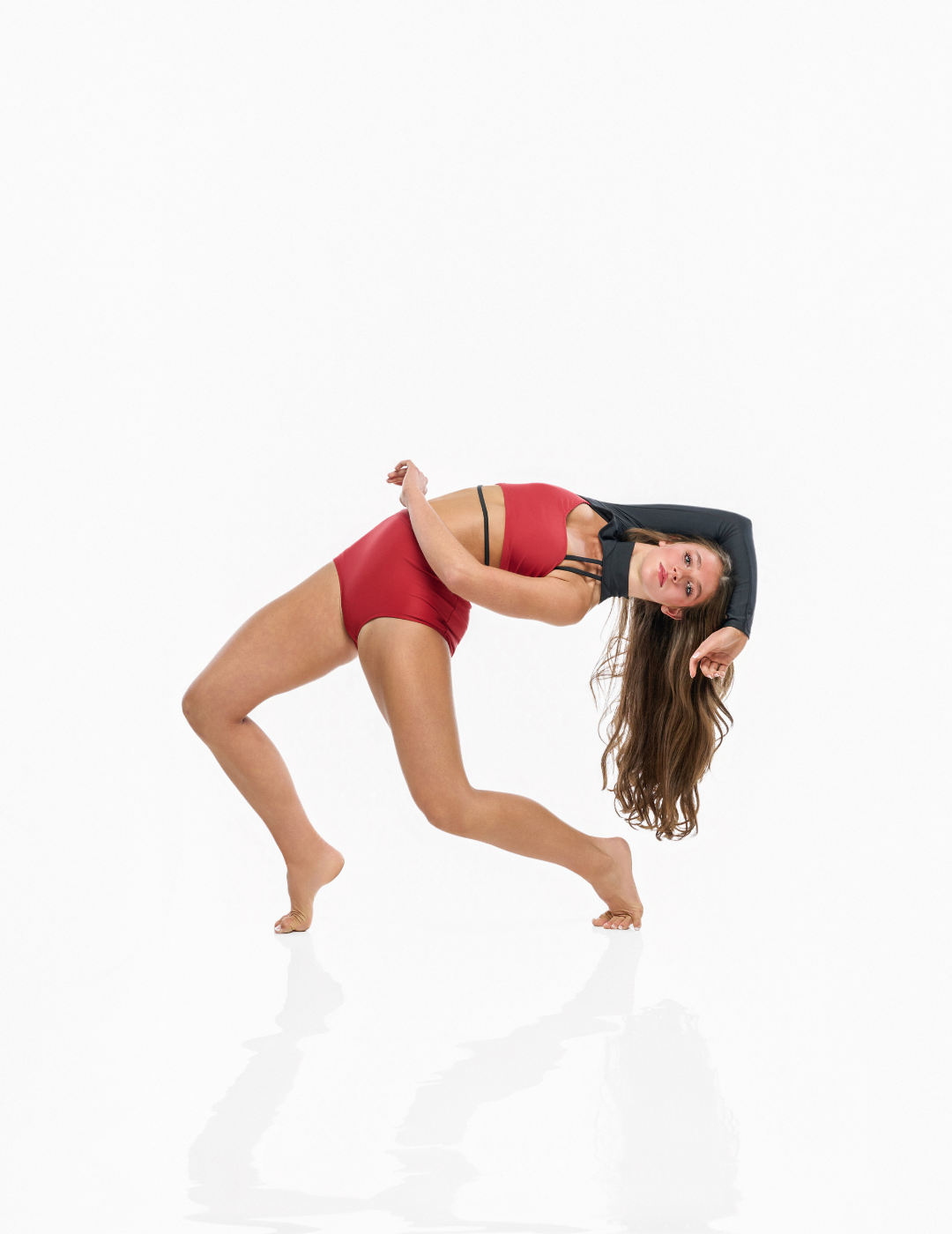 Intrinseque Costumes - The Mia Top (INT128-BTR) - Jet Black/Tango Red