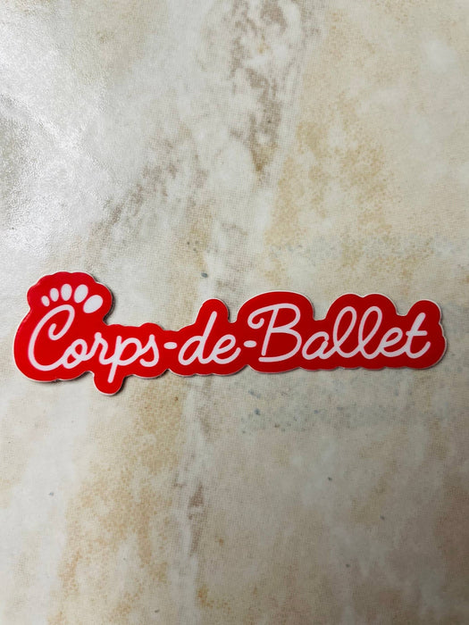 Corps de Ballet Vinyl Sticker, 3" x 1.15": Retai Packaging Die Cut