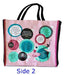 Tote bag with dancer design and text on a pink background