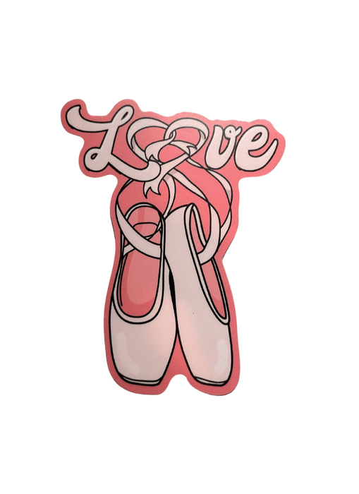 Pointe Shoes Love Valentine Vinyl Sticker