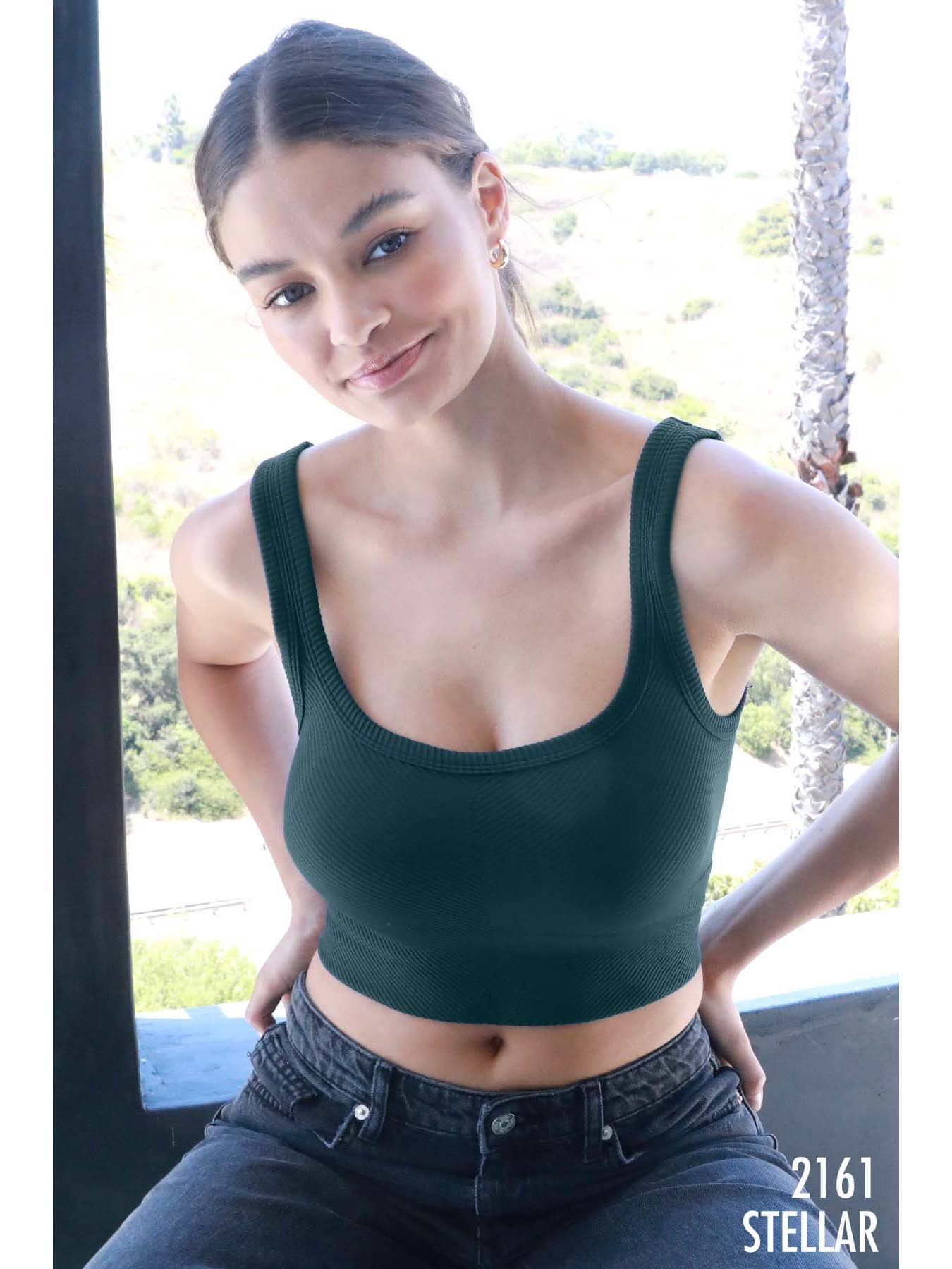Chevron Ribbed Crop Top
