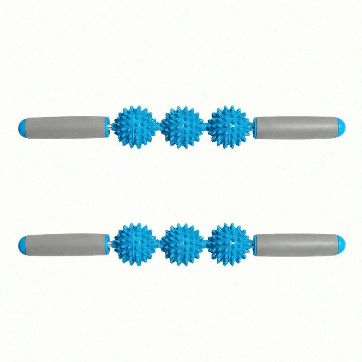 2-PC Handheld Massage Roller with Textured Therapy Balls for Deep Tissue Relief: Purple / One Size Fits Most