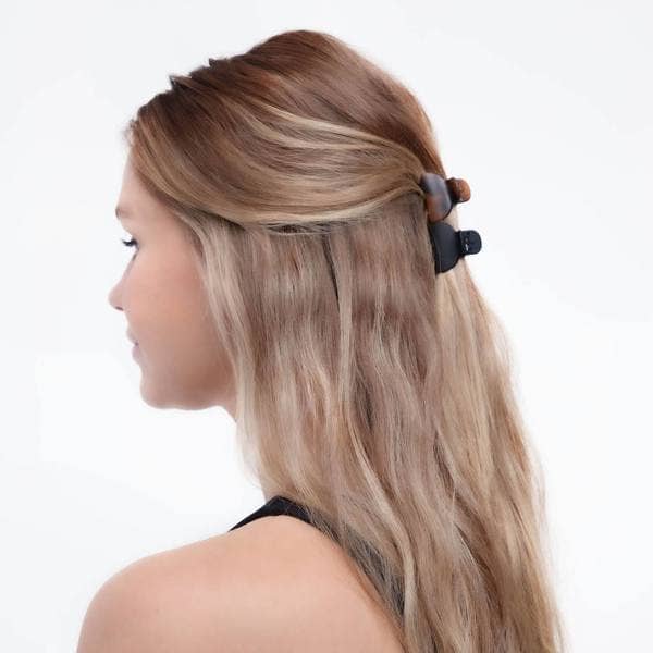 Recycled Plastic Mini Classic Claw Clips 16pc - Black & Tort