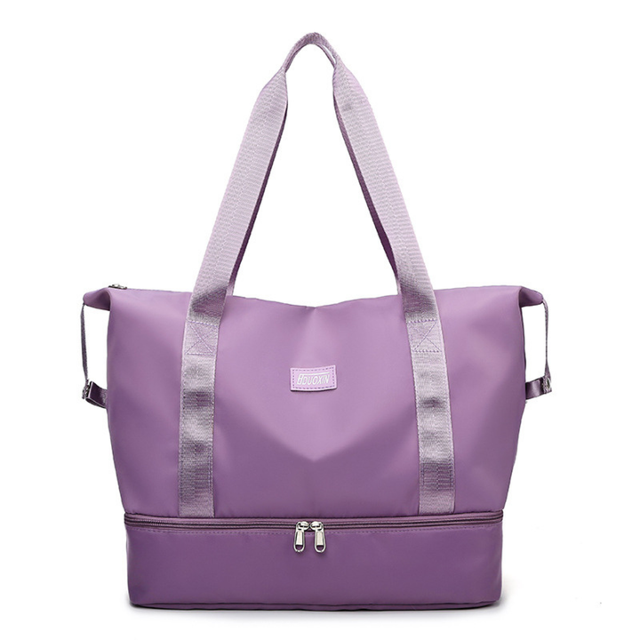 Large Capacity Bottom Zippered Compartment Handle Bag: Pink / One Size