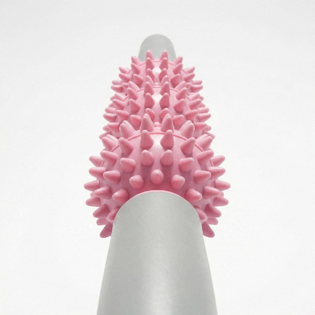 2-PC Handheld Massage Roller with Textured Therapy Balls for Deep Tissue Relief: Purple / One Size Fits Most