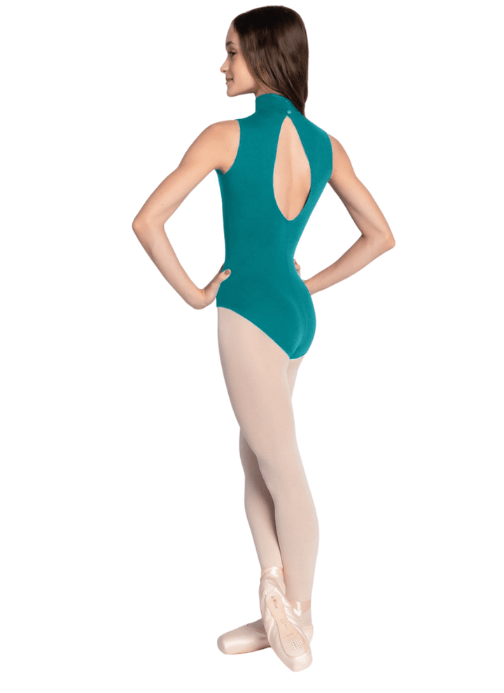 So Danca SL176 Sorsha High Neck Halter Top Leotard - Adult Tropic green