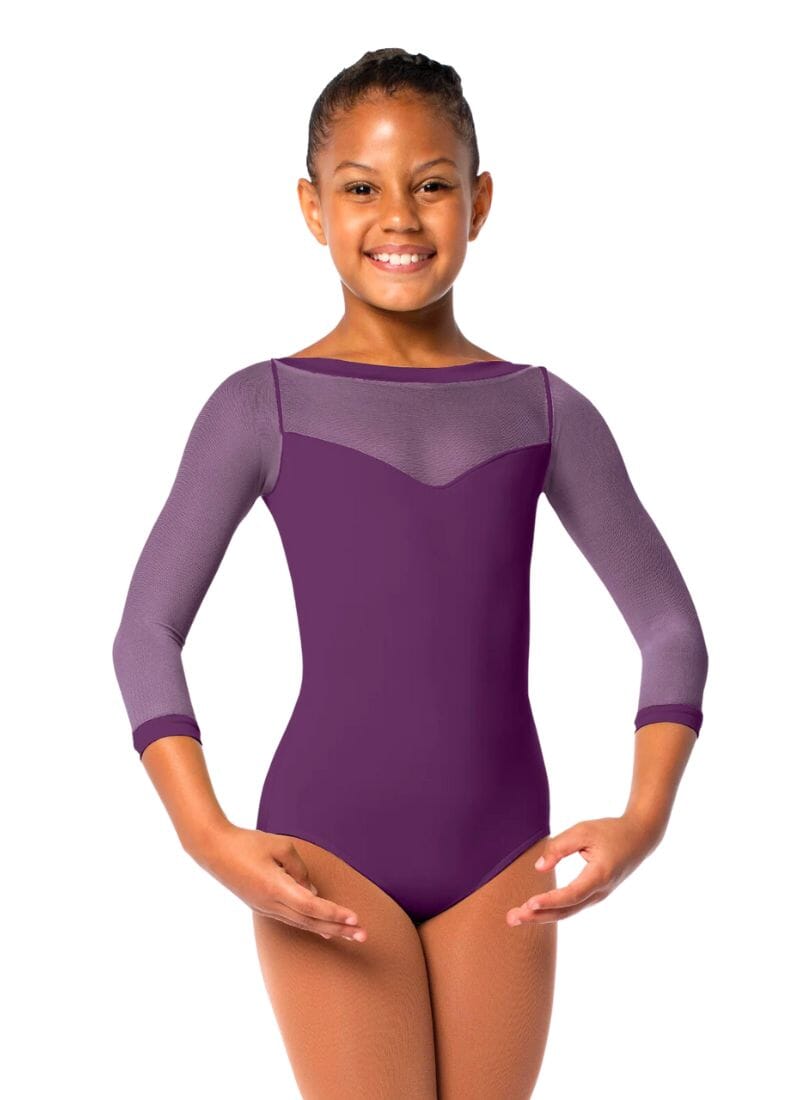 So Danca SL129/SL130 3/4 Long Sleeve Leotard Dark Purple