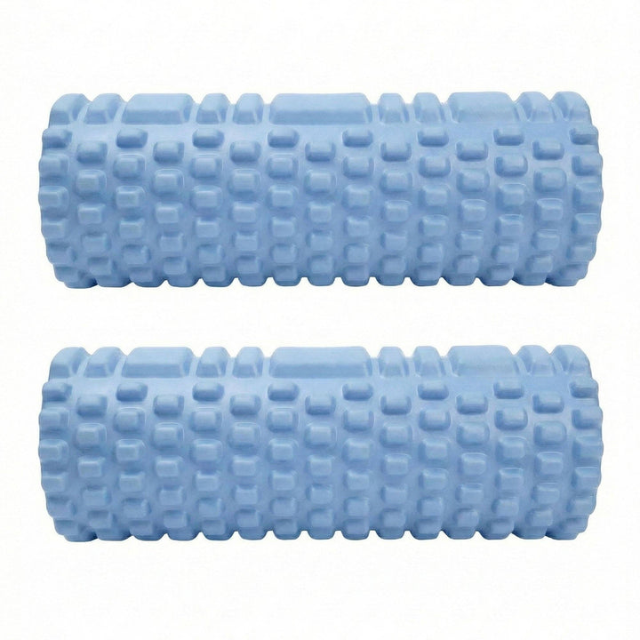 2-PC Textured Foam Roller for Deep Tissue Muscle Recovery and Mobility: Light Blue / One Size Fits Most