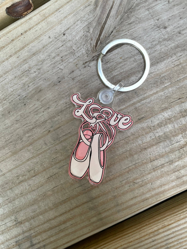 Pointe Shoes Love Acrylic Keychain