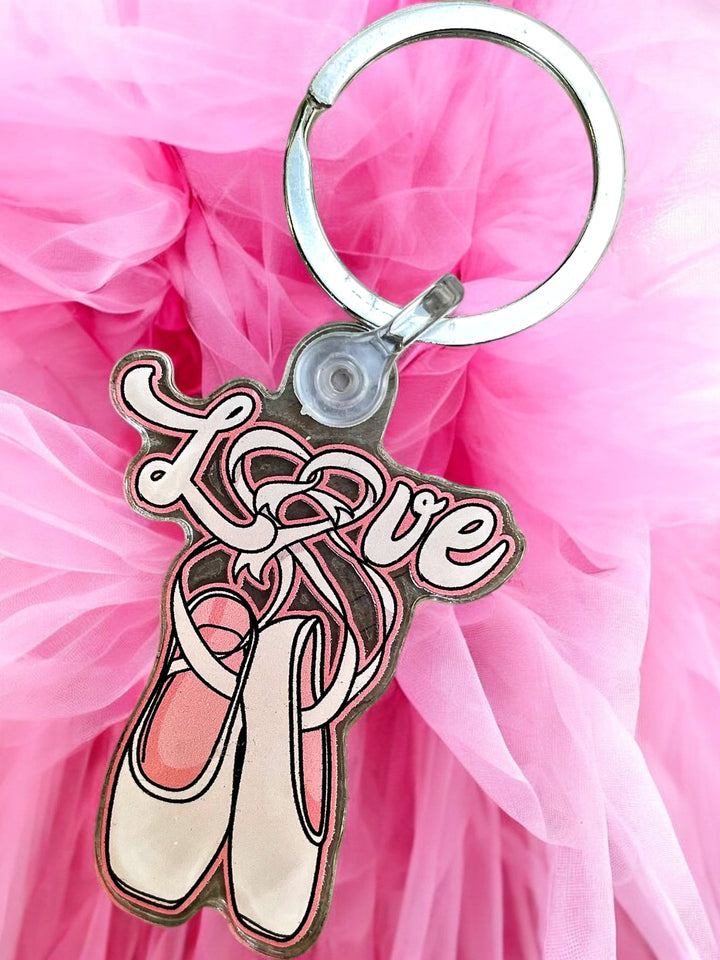 Pointe Shoes Love Acrylic Keychain