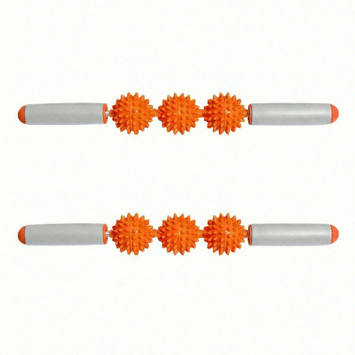 2-PC Handheld Massage Roller with Textured Therapy Balls for Deep Tissue Relief: Purple / One Size Fits Most