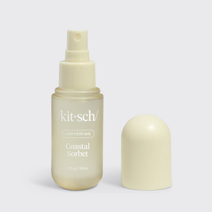 Kitsch Coastal Sorbet hair perfume bottle on a light gray background