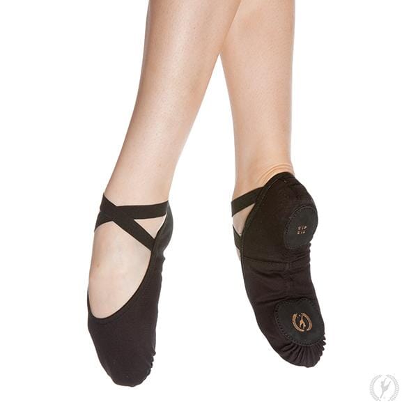 Eurotard A1004A Assemblé Split Sole Canvas Ballet Slipper - Adult - Black