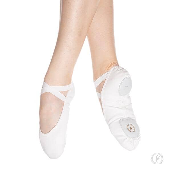 Eurotard A1004C Assemblé Split Sole Canvas Ballet Slipper - Child - White