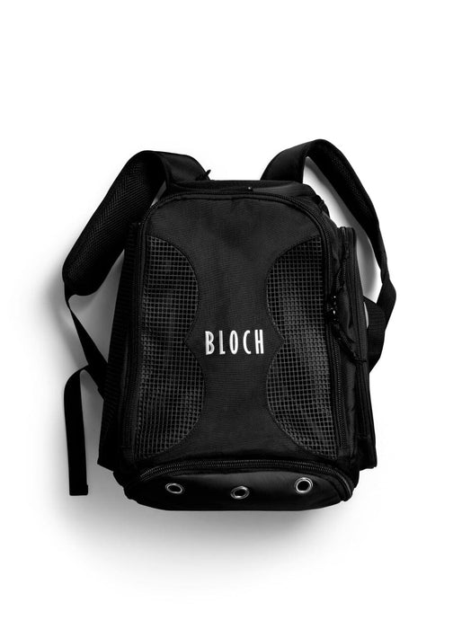 Black backpack with 'BLOCH' branding on a white background