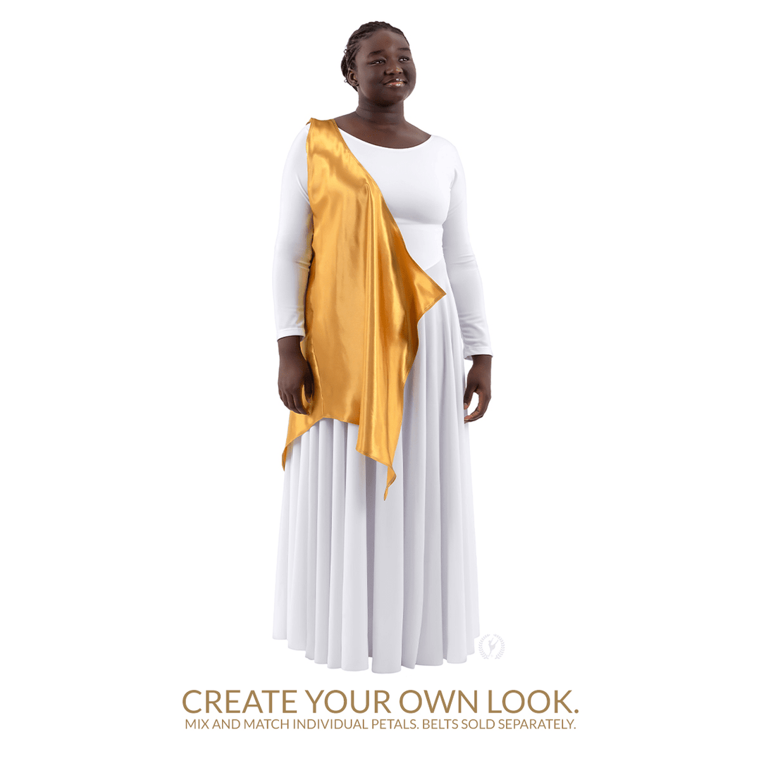 Eurotard B1102 Womens Rose of Sharon Satin Single Shoulder Petal Overlay