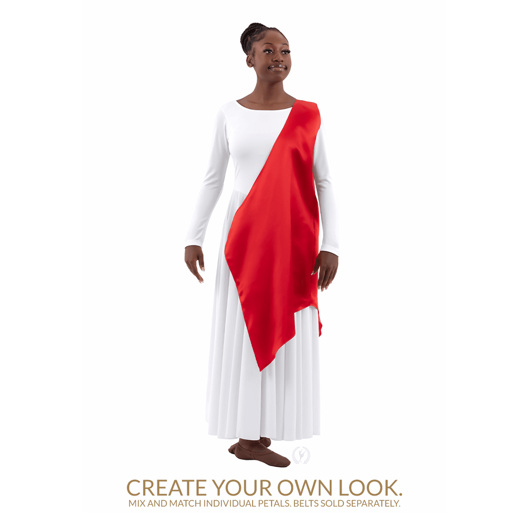 Eurotard B1102 Womens Rose of Sharon Satin Single Shoulder Petal Overlay