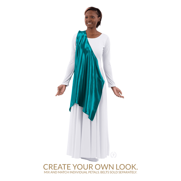 Eurotard B1102 Womens Rose of Sharon Satin Single Shoulder Petal Overlay