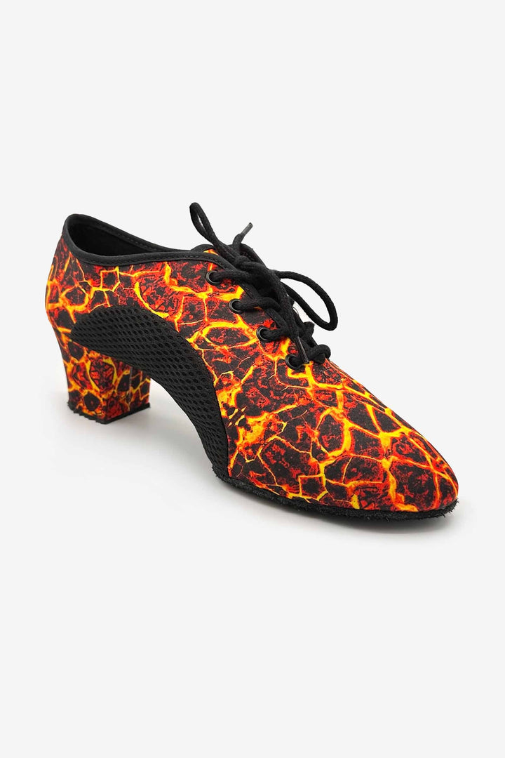 So Danca Lacey Schwimmer Jive 1.5" Ballroom Shoe - Leopard/Lava