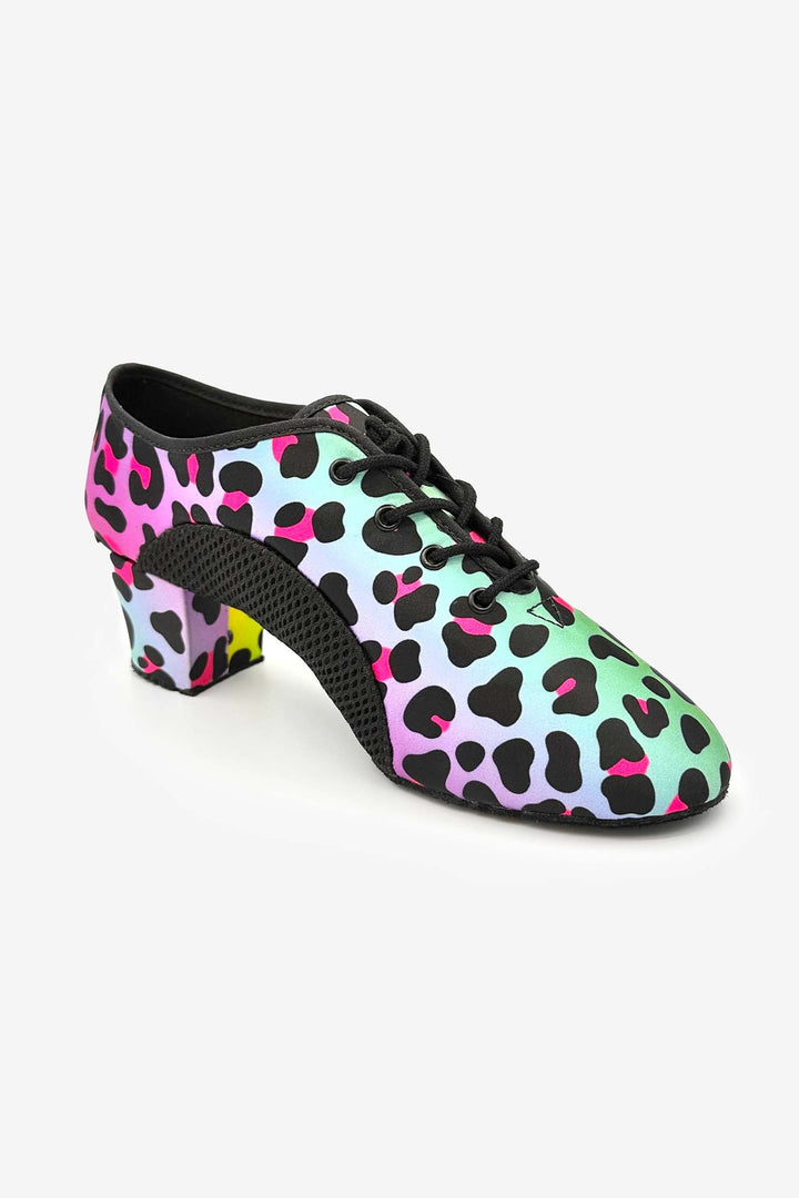 So Danca Lacey Schwimmer Jive 1.5" Ballroom Shoe - Leopard/Lava