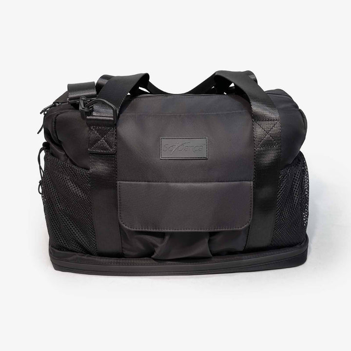 Black tactical bag with a visible brand logo on a white background