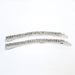 Two silver hair clips with clear rhinestones on a white background