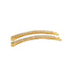 Two gold hair clips with crystal embellishments on a white background