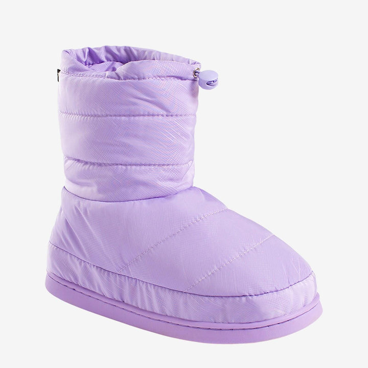 Purple winter boot on a white background