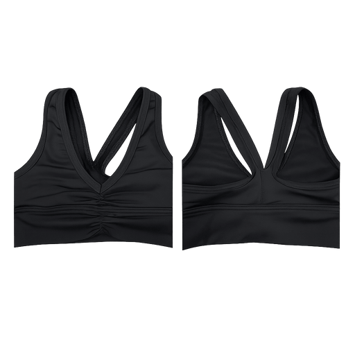 Black sports bra on a white background