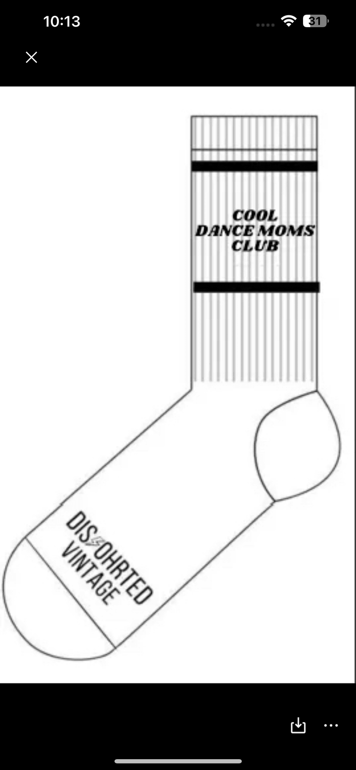 Black and White Dance Mom Socks
