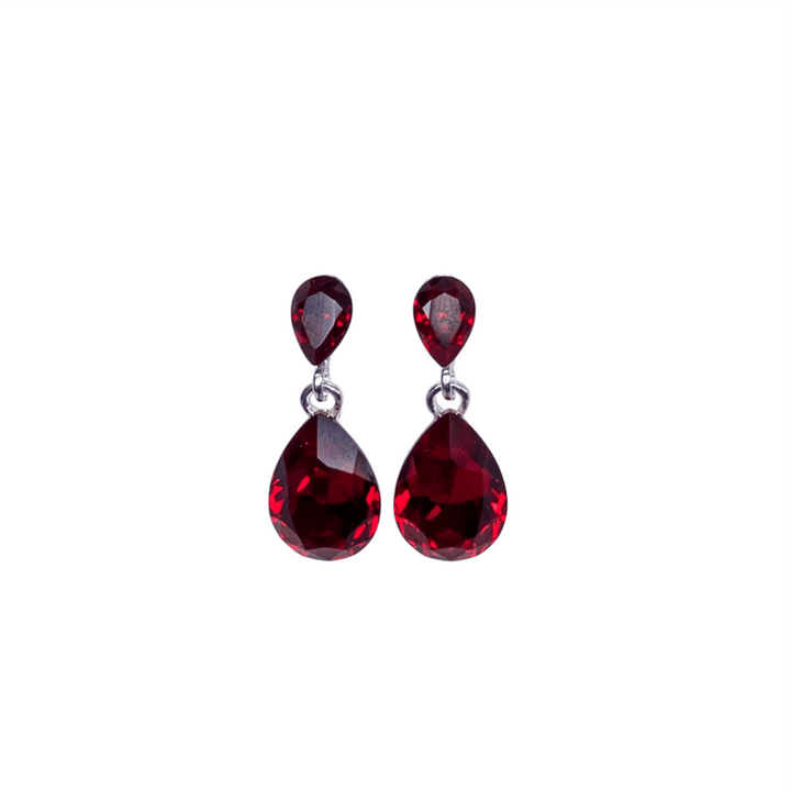 Two Ruby teardrop crystals