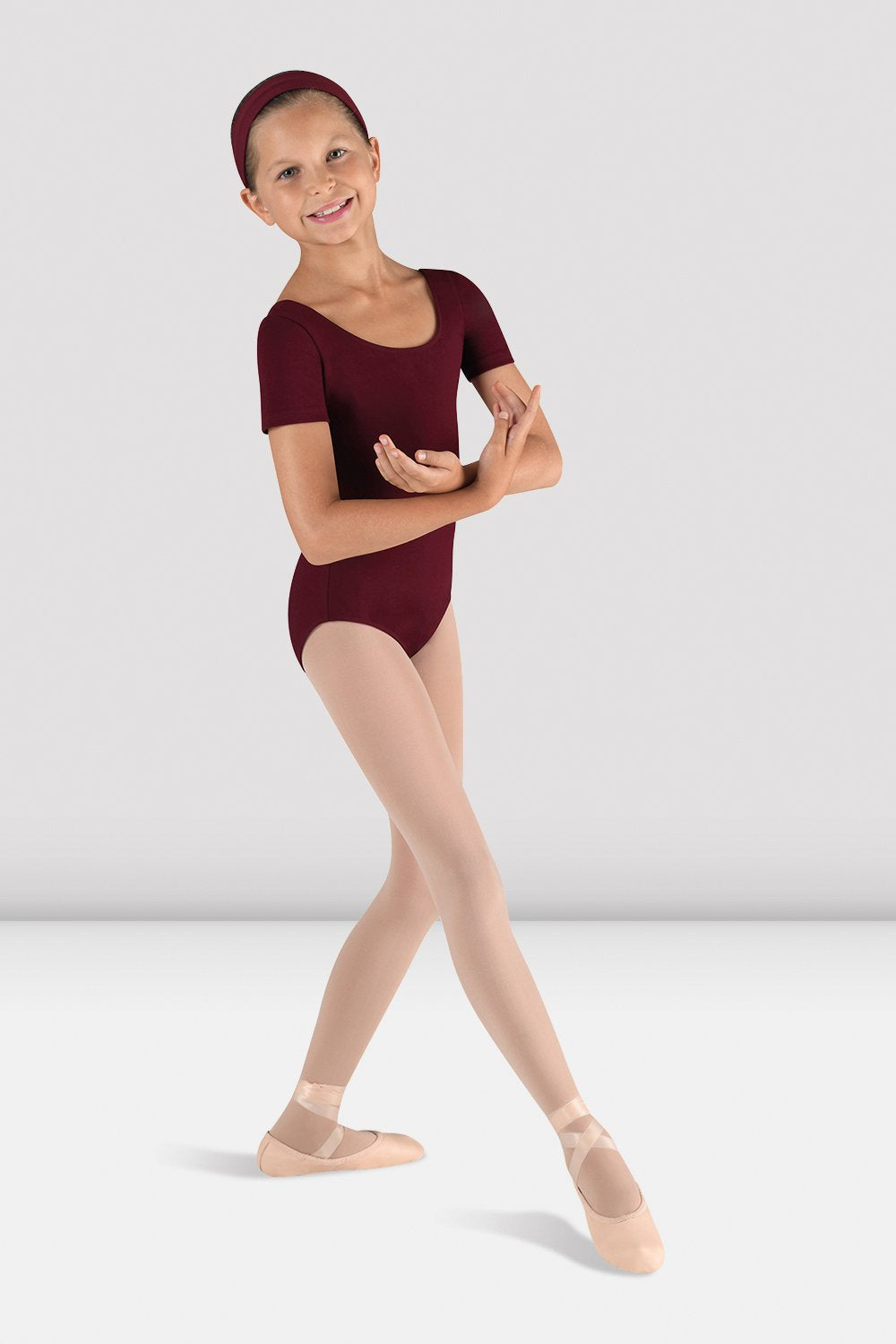 Girls Short Sleeve Round Neck Leotard - BLOCH US
