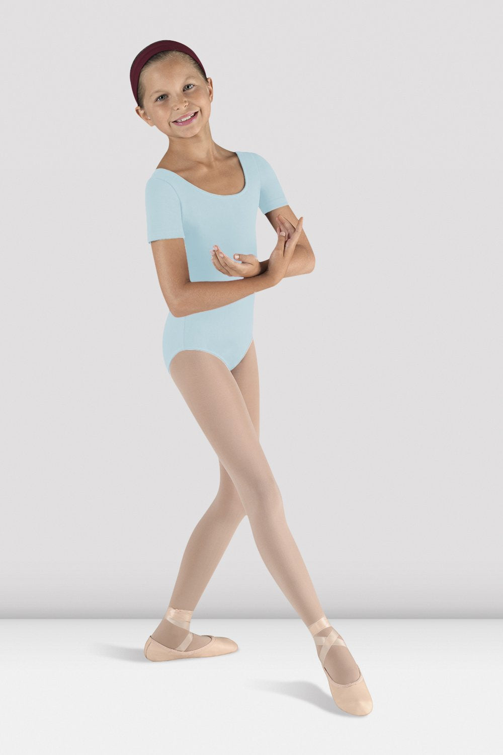 Girls Short Sleeve Round Neck Leotard - BLOCH US