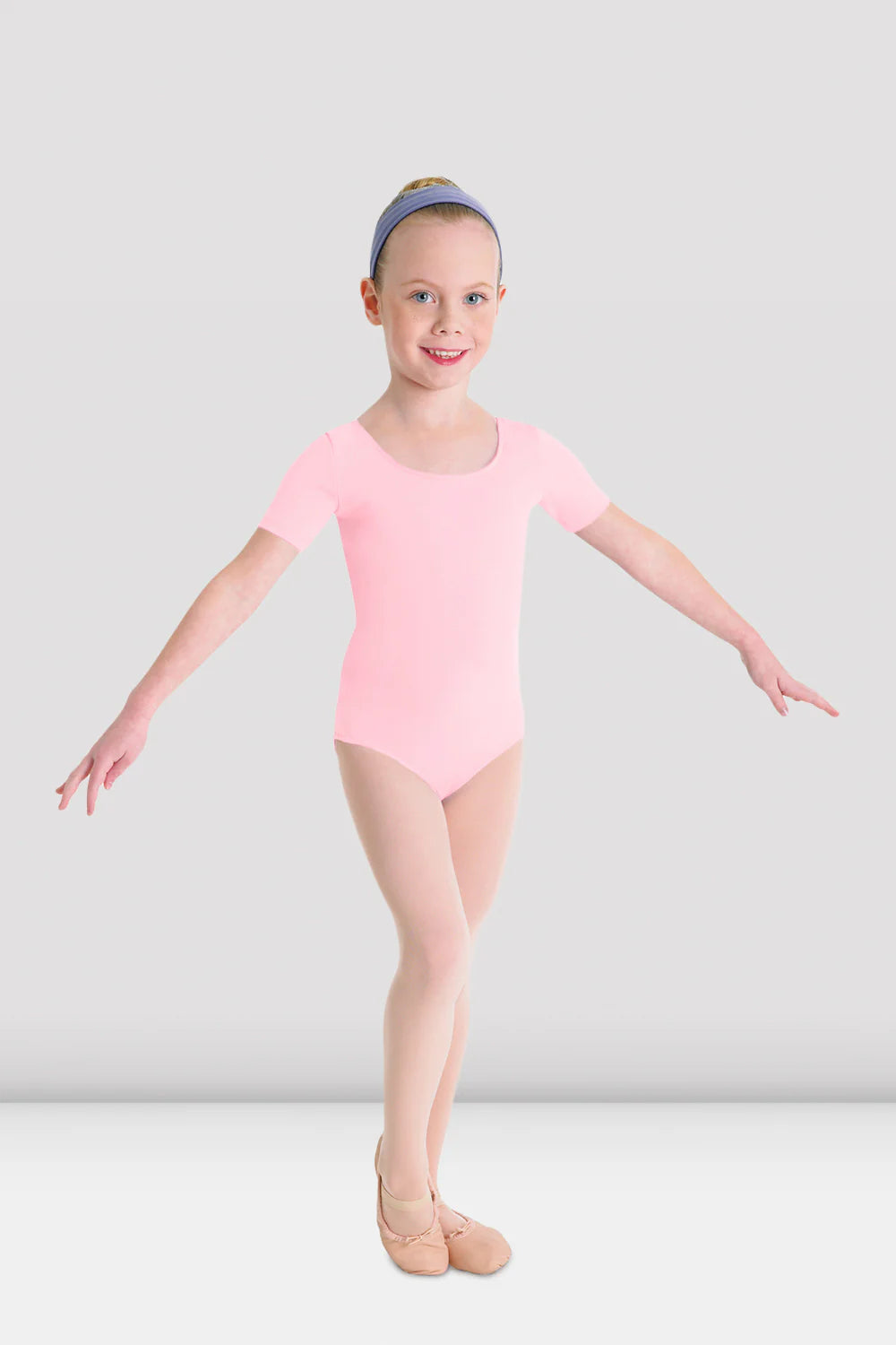 Girls Short Sleeve Scoop Neck Leotard