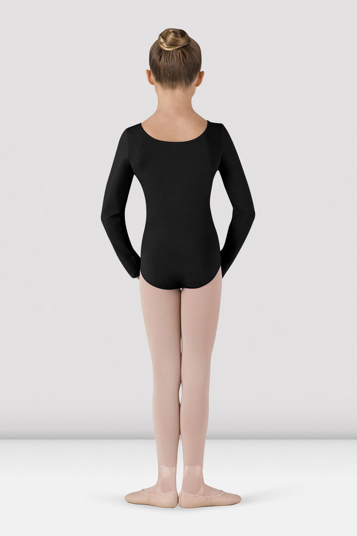Girls Basic Long Sleeve Leotard - CL5409 - Black