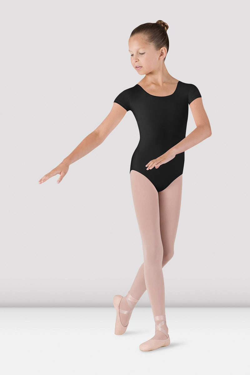 Girls Dujour Cap Sleeve Leotard - CL5602 - Black