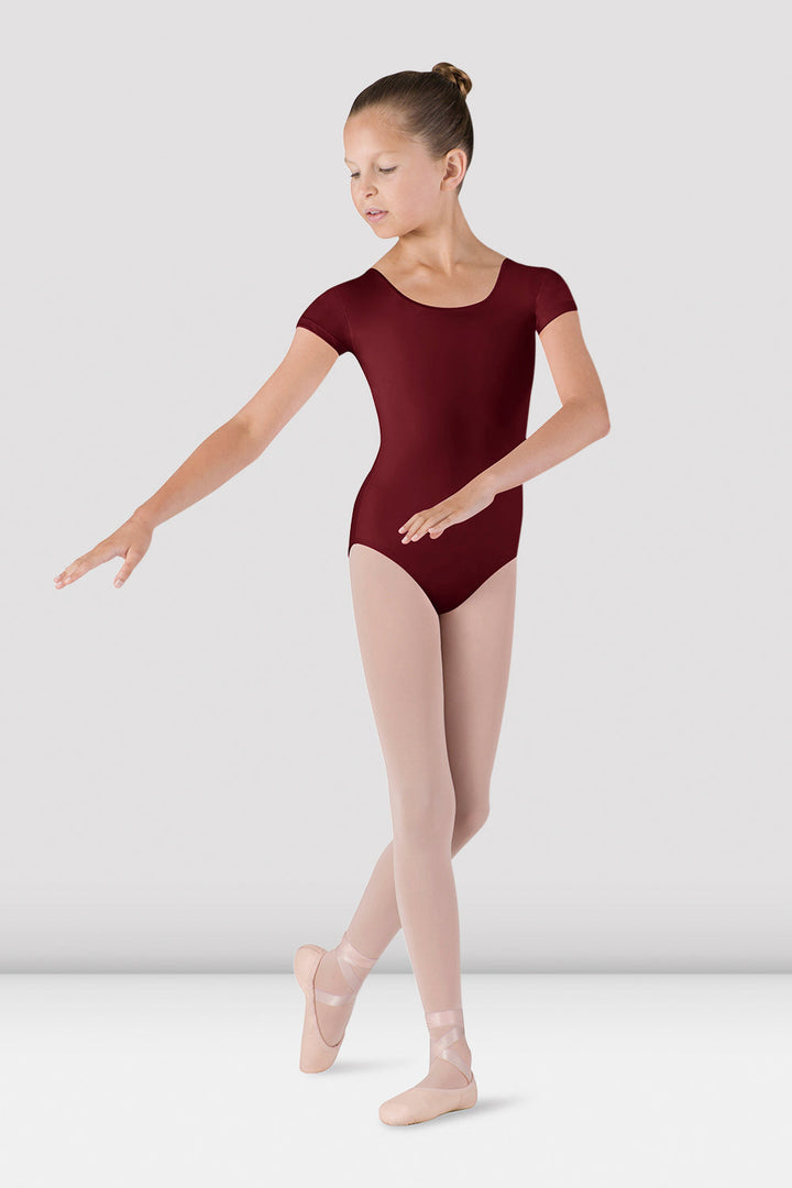 Girls Dujour Cap Sleeve Leotard - CL5602 - Burgundy