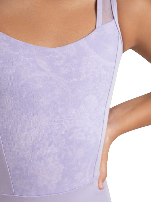 Capezio 12292C Jewel Garden Lapis Tank Leotard lavender front closeup