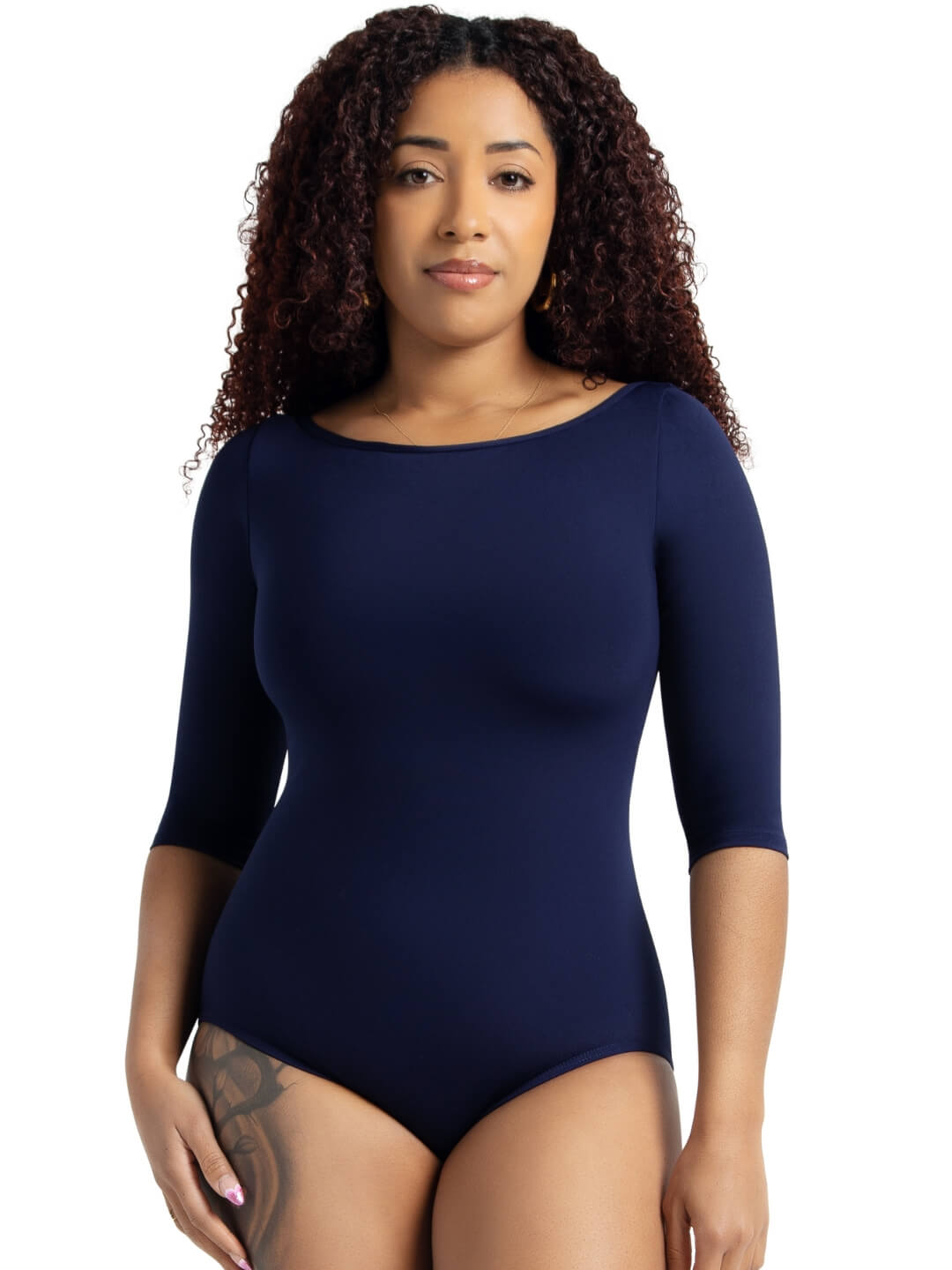 Capezio Boatneck 34 Sleeve Leotard Navy TB243W