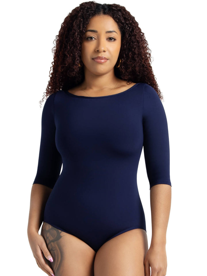 Capezio Boatneck 34 Sleeve Leotard Navy TB243W