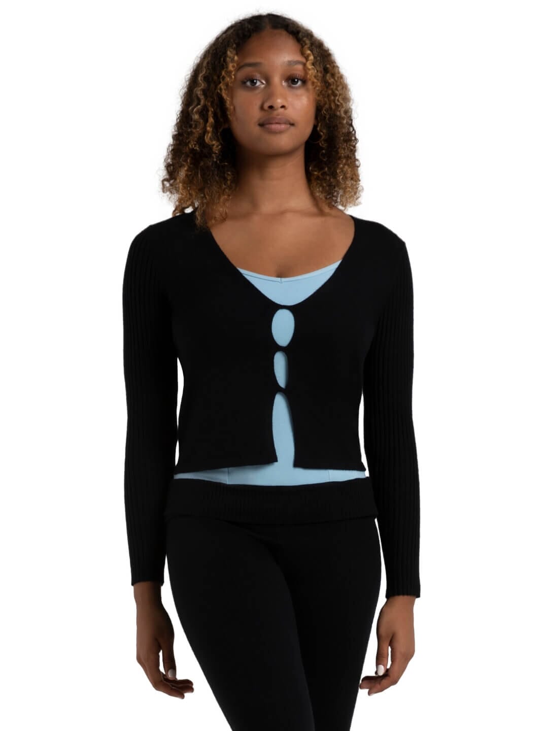 Capezio CK11000W Harmonie Knit Cardigan black