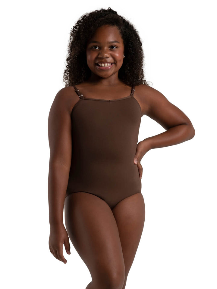 Capezio Camisole Leotard W Adjustable Straps Girls Espresso TB1420C
