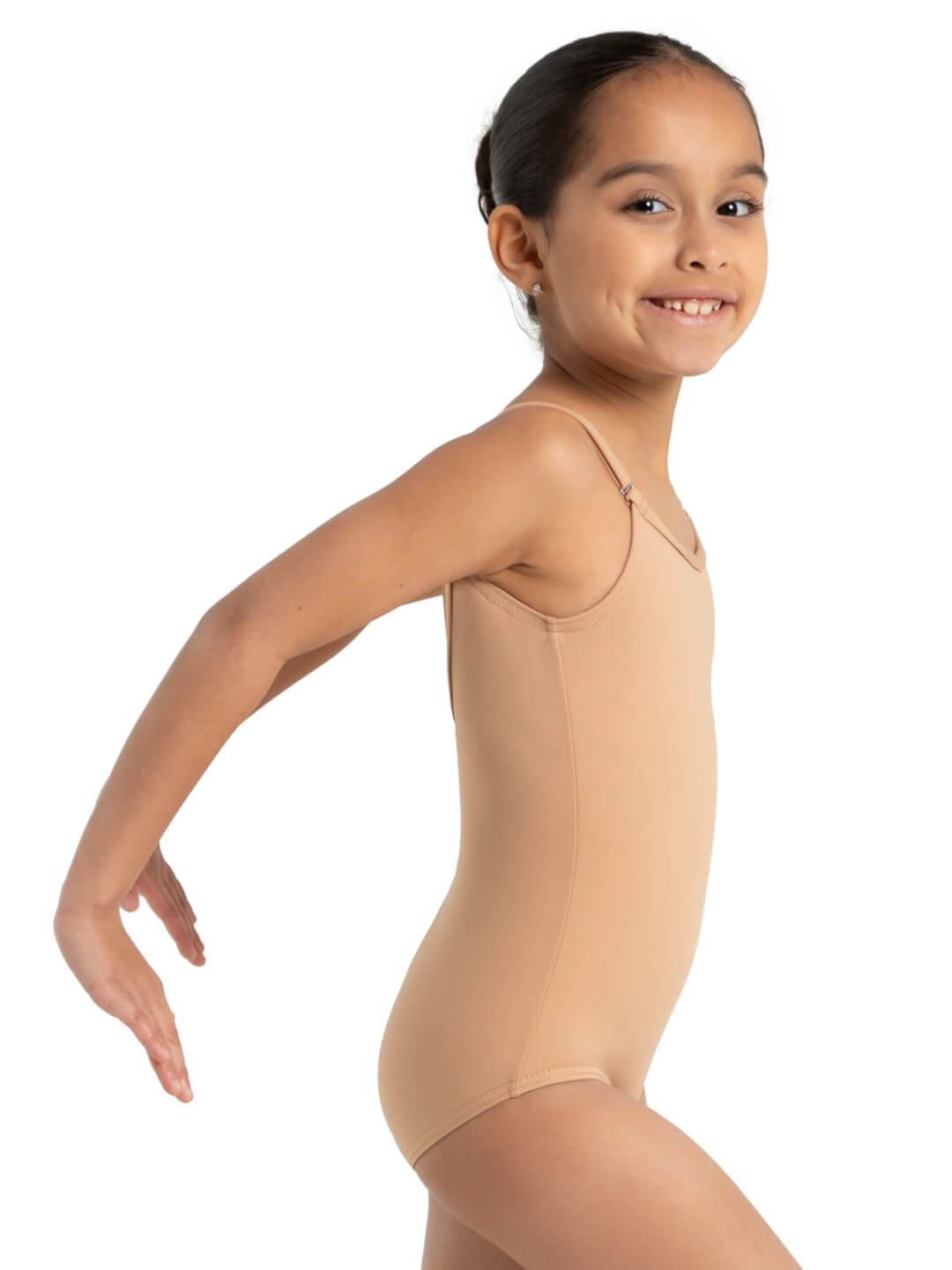Capezio Camisole Leotard W Adjustable Straps Girls Light Suntan TB1420C