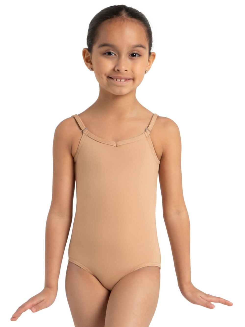 Capezio Camisole Leotard W Adjustable Straps Girls Light Suntan TB1420C