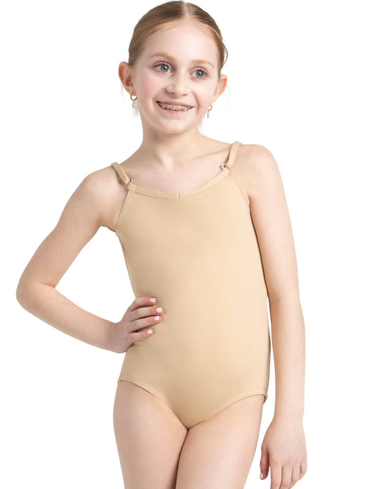 Capezio Camisole Leotard W Adjustable Straps Girls Nude TB1420C
