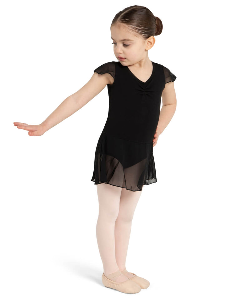 Capezio Flutter Sleeve Dress Girls Black 11305C