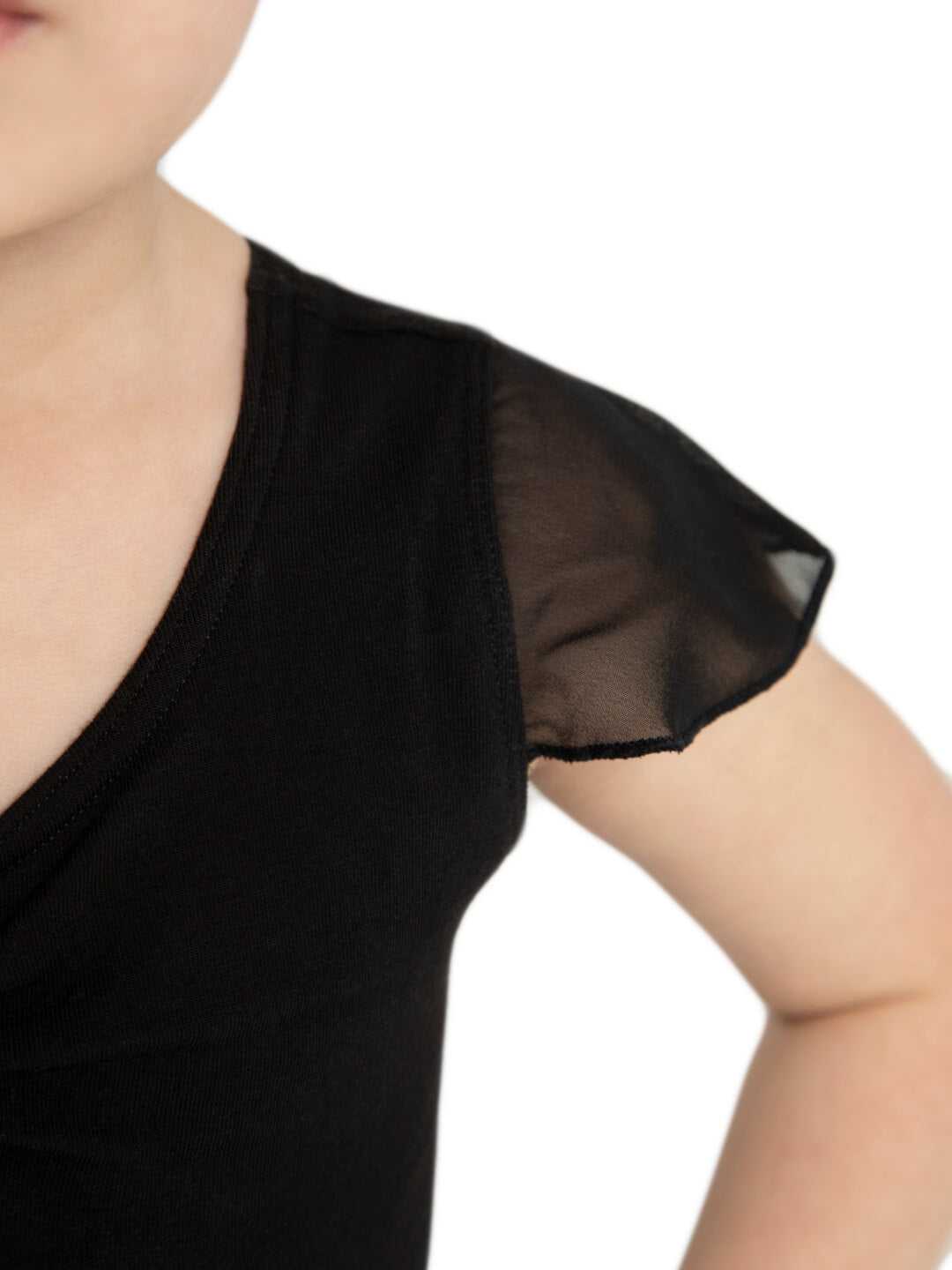 Capezio Flutter Sleeve Dress Girls Black 11305C