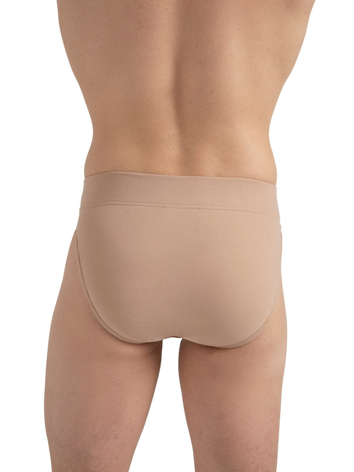 Beige men's underwear on a white background