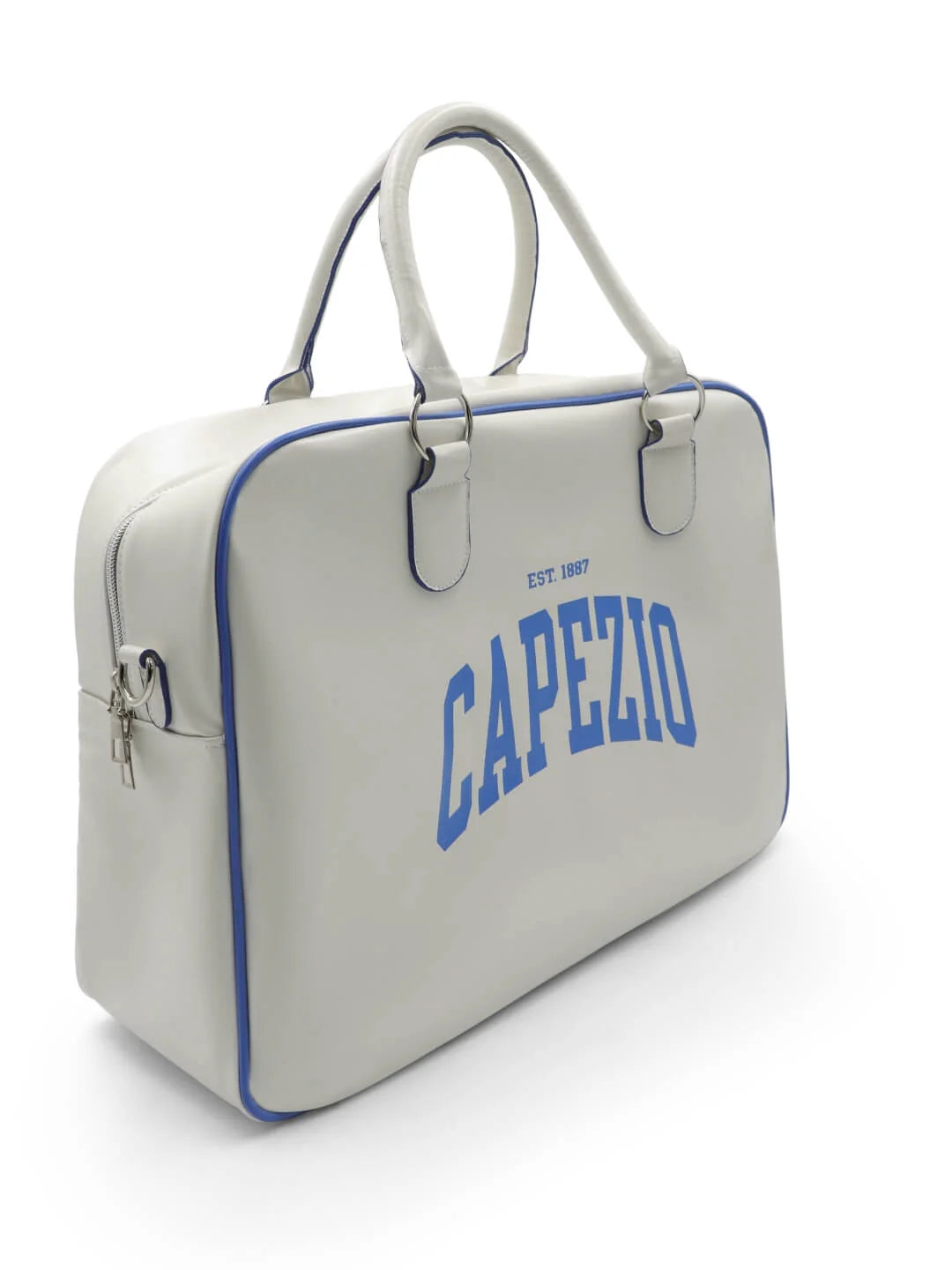 White bag with 'Capezio' branding on a white background