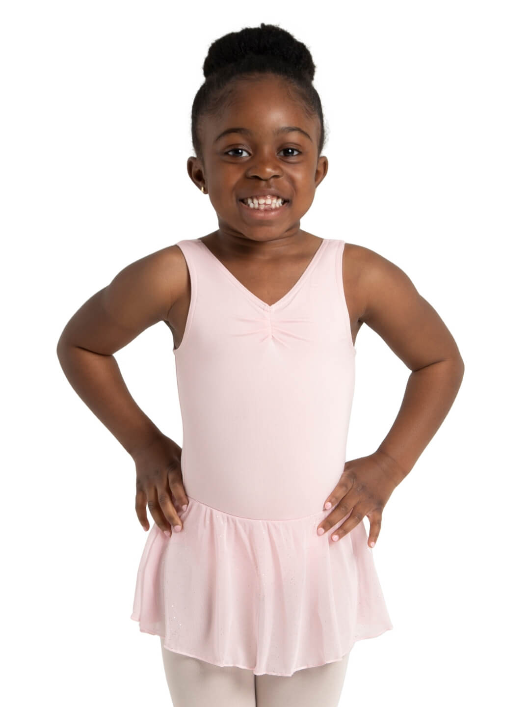 Capezio Pinch Front Tank Dress Girls Pink 11309C